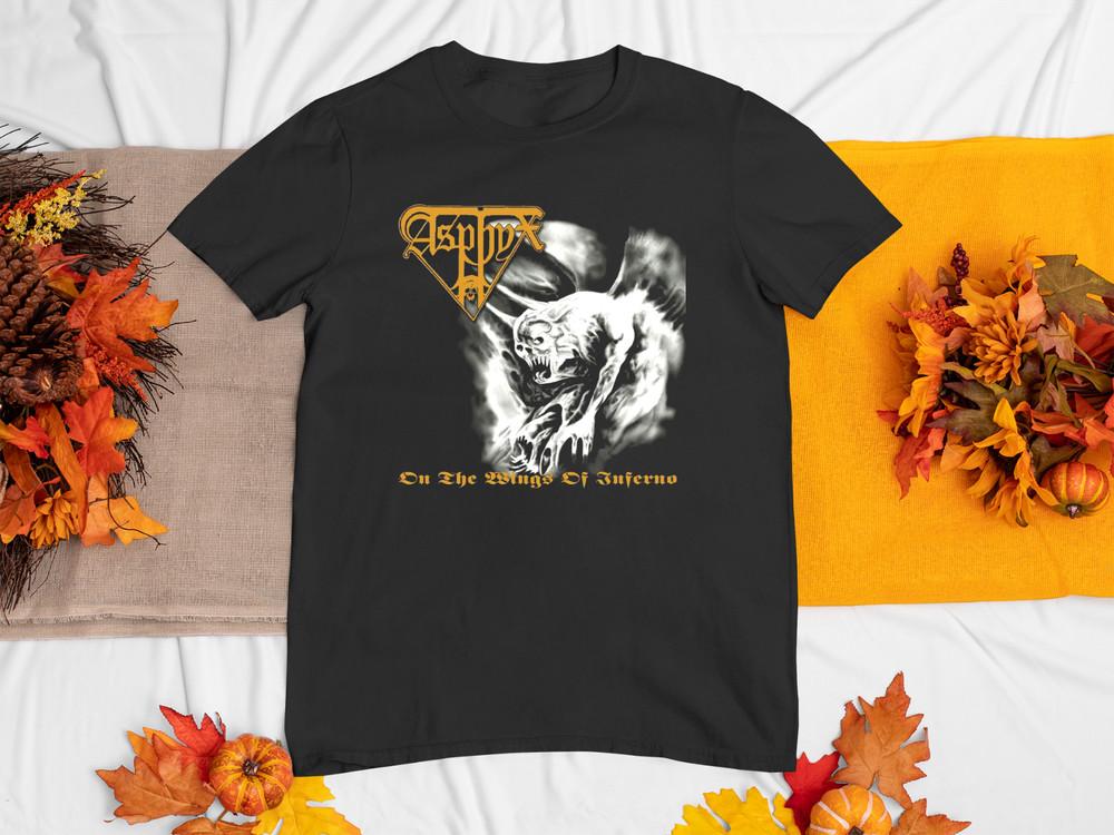 

Asphyx On the Wings of Inferno Short Sleeve Black Full size Shirt AC1064 Unisex T-Shirt XXXXL