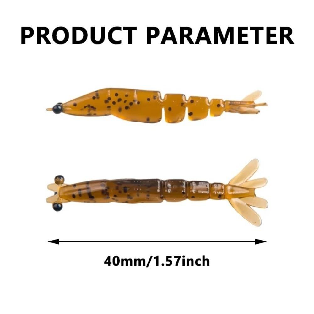 20pcs/box 4cm Length Luminous Shrimp Swimbaits Soft Silicone 0.45g Weight Glowing Fishing Lure Luminous Design Glowing Effect