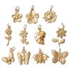 Stainless Steel Gold-Plated Pendant Jewelry Butterfly Flower Leaf Shape Pendant