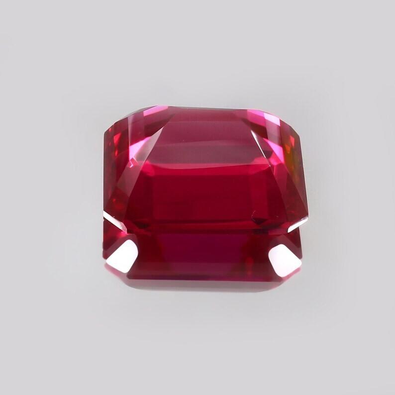 AAA 10x7 MM Flawless Blood Red Ruby Emerald Cut Loose Gemstone Mozambique