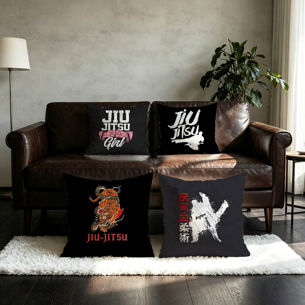 BJJ Brazilian Jiu Jitsu Pillow Case Anti-dustmite Pillowcase Invisible zipper silky short plush Sofa cushion cover
