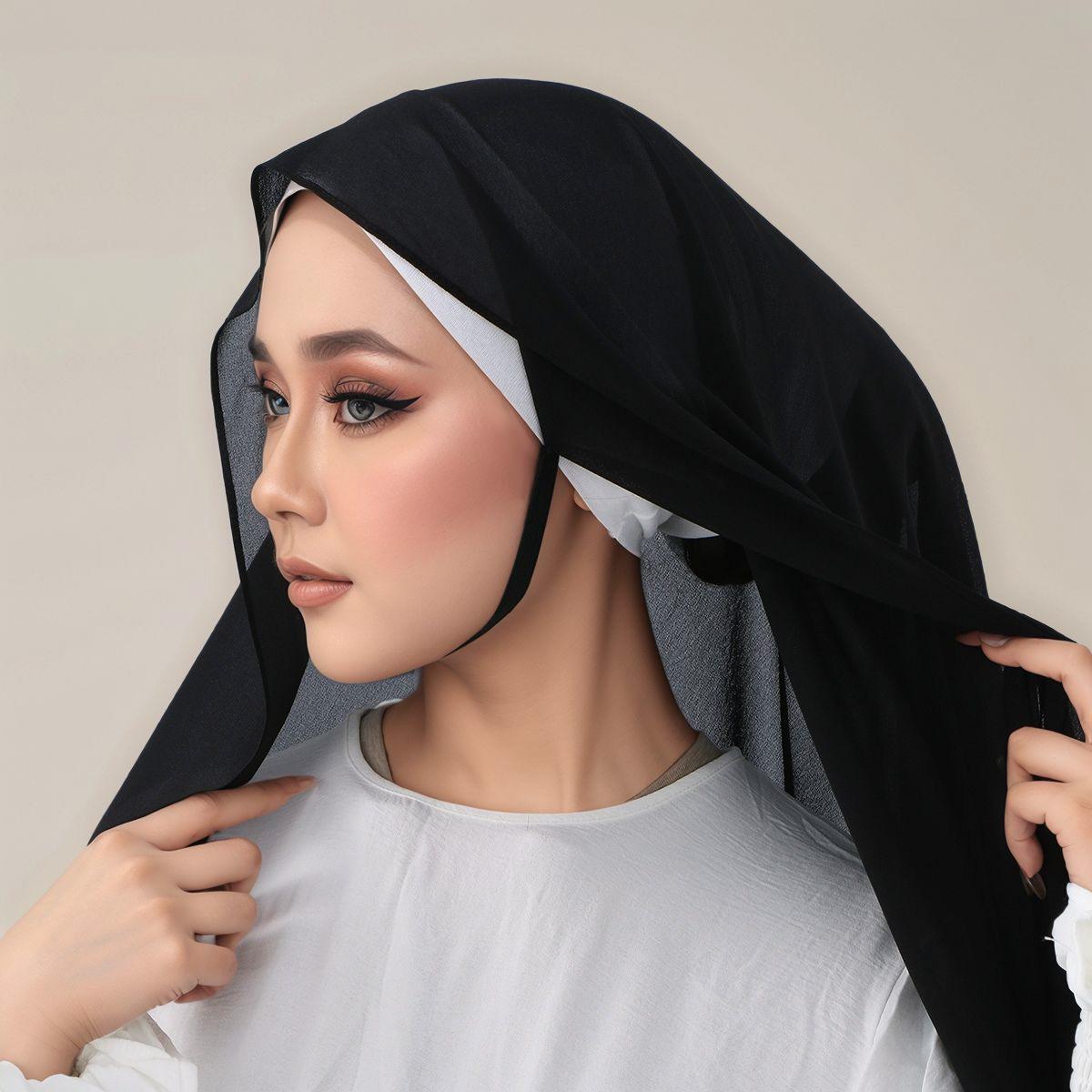 Yto Scarf Women's Muslin Instant Strap Hijab For Woman Large Plain Headscarf Long Shawl Scarf Islam Hijab Ramadan Malaysia Handkerchief 170*60Cm