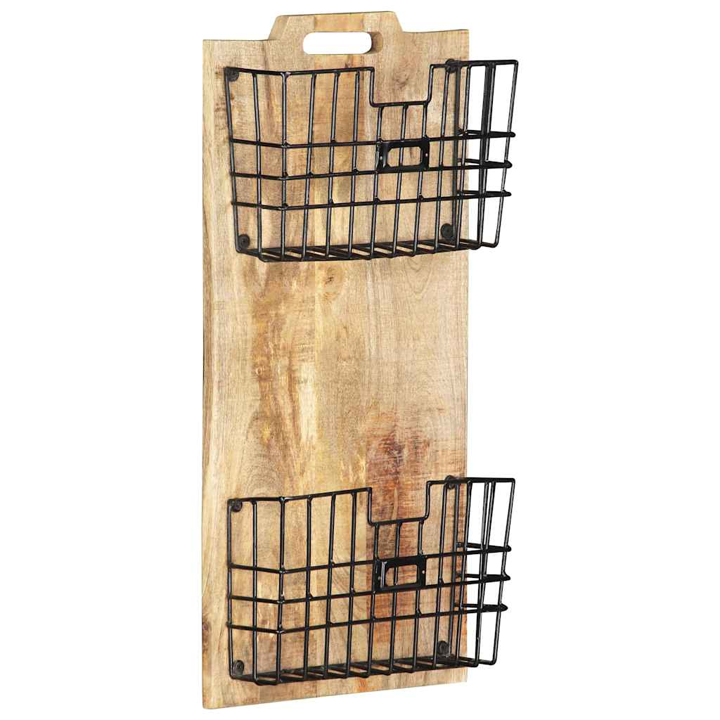 Joom Mobelmall Braun Vidaxl Wand-Zeitungsständer 33×10×67 Cm Raues Massivholz Mango