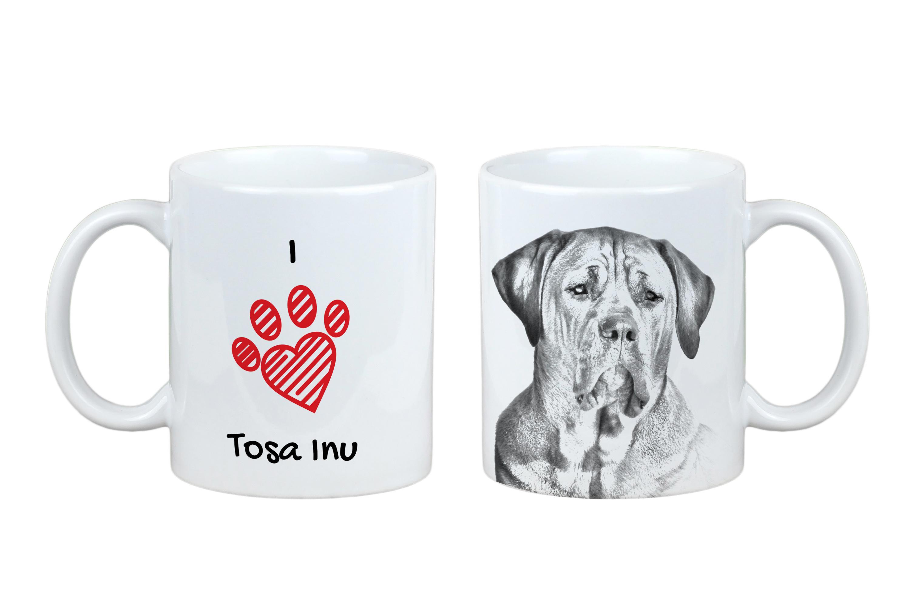 

Tosa Inu, Tosa-Ken, Japanese Mastiff - cup with a dog, cute cup with graphics, a gift with your photo from the Art-Dog brand білий