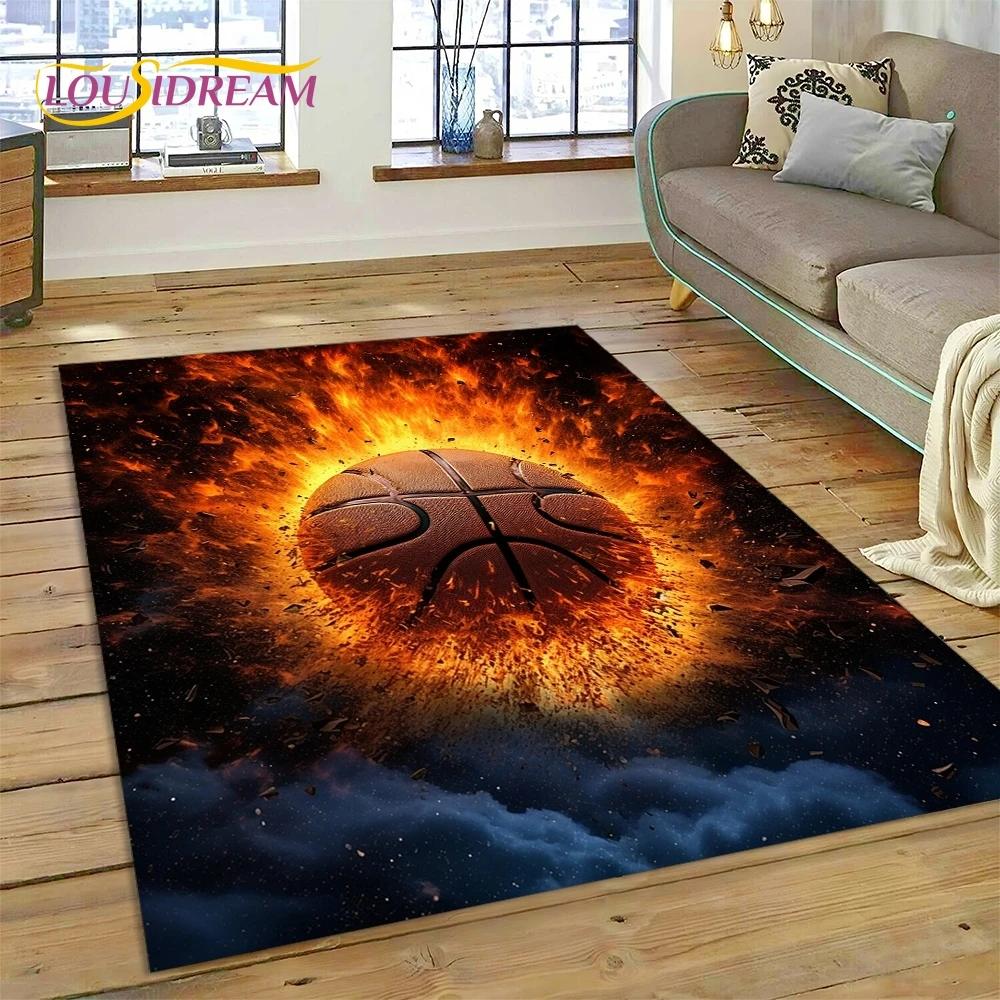 Lastest Basketball Court Frame Cartoon Rug Carpet for Living Room Bedroom Home Decor,Non-slip Decoration for Sofa Doormat Gifts
