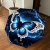 1 Stück Schmetterling Nacht Automatisches Öffnungs-/Schließschirm mit Winddichtigkeit, stabiles Dach mit 8 Speichen, langlebige Speichen, modisches Design, Outdoor-Accessoire, lustiger Prin