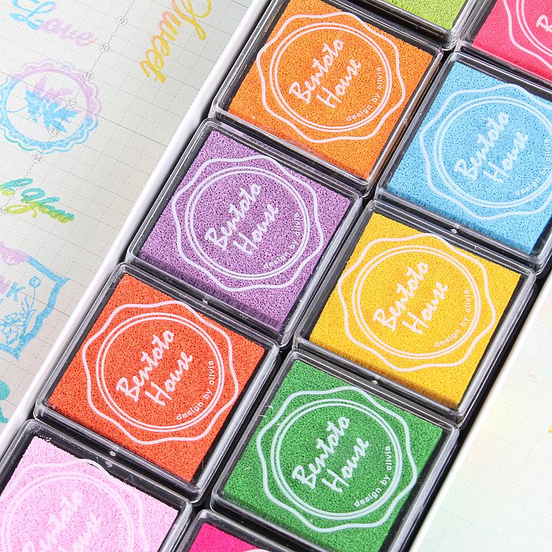 Korean Style 4x4cm Finger Painting Ink Pad for DIY Rubber Stamps - 20 Vibrant Colors