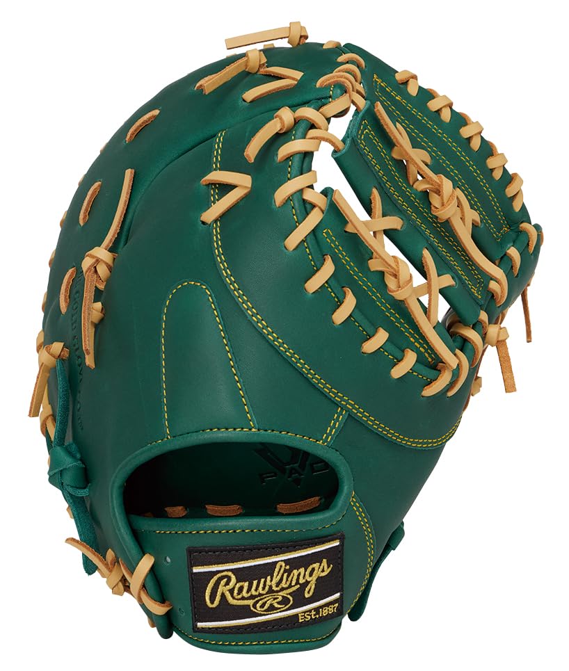 Rawlings HYPER TECH R2G GR5FHTM53 Baseball First Dark Throw Glove, Soft, Base, Green, 11.75 Inches, Right-Handed