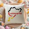 Nurburgring Sport Car Cushion Cover Linen Organic Fabric Double-Sided Printing Breathable Pillow Case Sofa Home Decor Gift