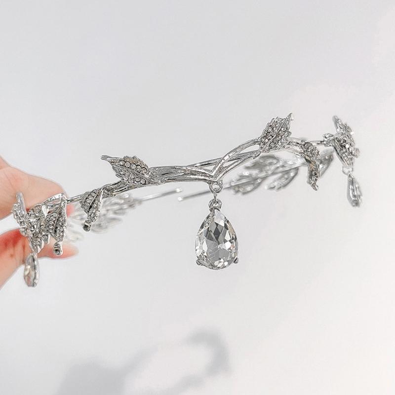 Temperament Metal Leaves Shape Headband Baroque Style Hair Hoop Bride Woman Spring Summer Wedding Party Headwear