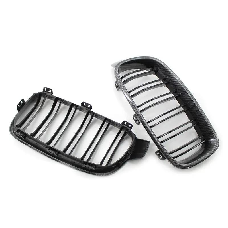 2PCS Dual Slat Style Grille Front Bumper Kidney Mesh Grill For BMW F30 F31 F35 F80 2012-2018 Bumper ABS Car Replacement