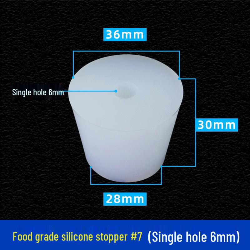 Hole-Punched Food Grade Silicone Stopper for Test Tubes, Bottles, and Water Pipes.