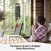 1pcs Classic Black Aluminum Pipe Wind Chimes with Wooden Hanging Tag Balcony Corridor Decoration Birthday Gift