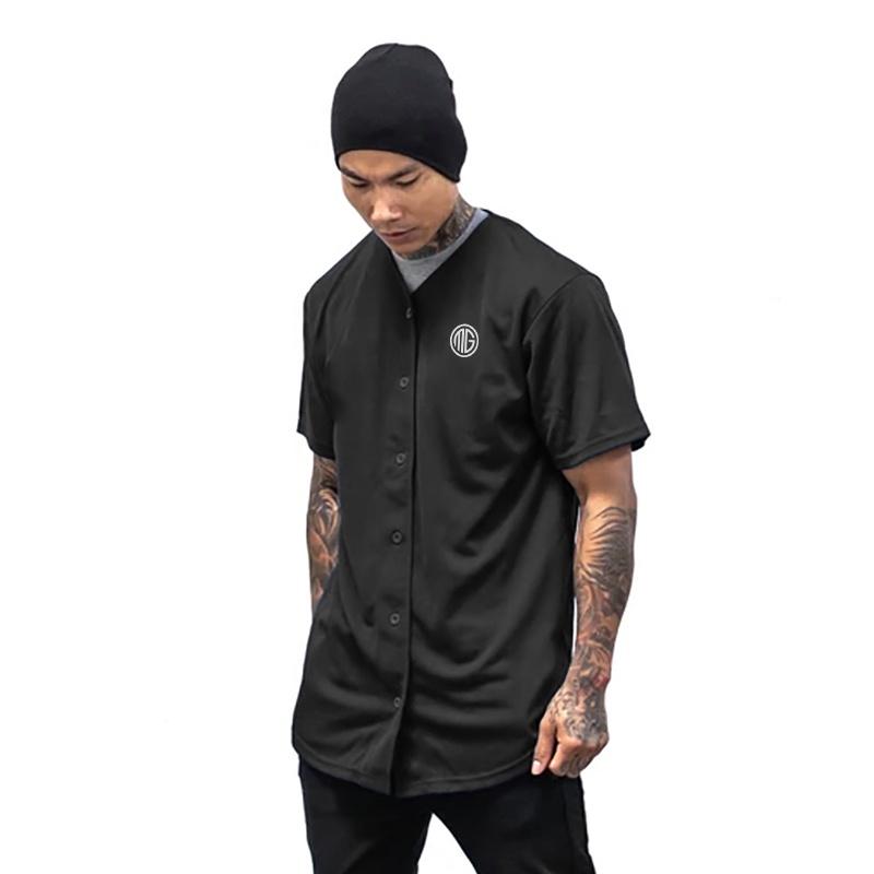 Muscleguys Männer Übergroße Strickjacke T-shirt Einfarbig Gym Kleidung Bodybuilding Fitness Tops Sport T-shirt Street Hip Hop T-shirt