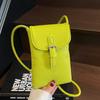 Spring and Summer Hot Sale Niche Simple Dopamine Color Lychee Pattern Mobile Phone Bag Foreign Style Versatile Commuter Messenger Bag Female