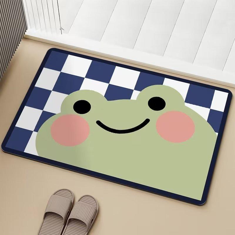 1pc Door Mat Cute Kawaii Bear Rabbit Printed for Home Living Room Decor Non-slip Floor Mat Cozy Carpet for Home Door Decoration