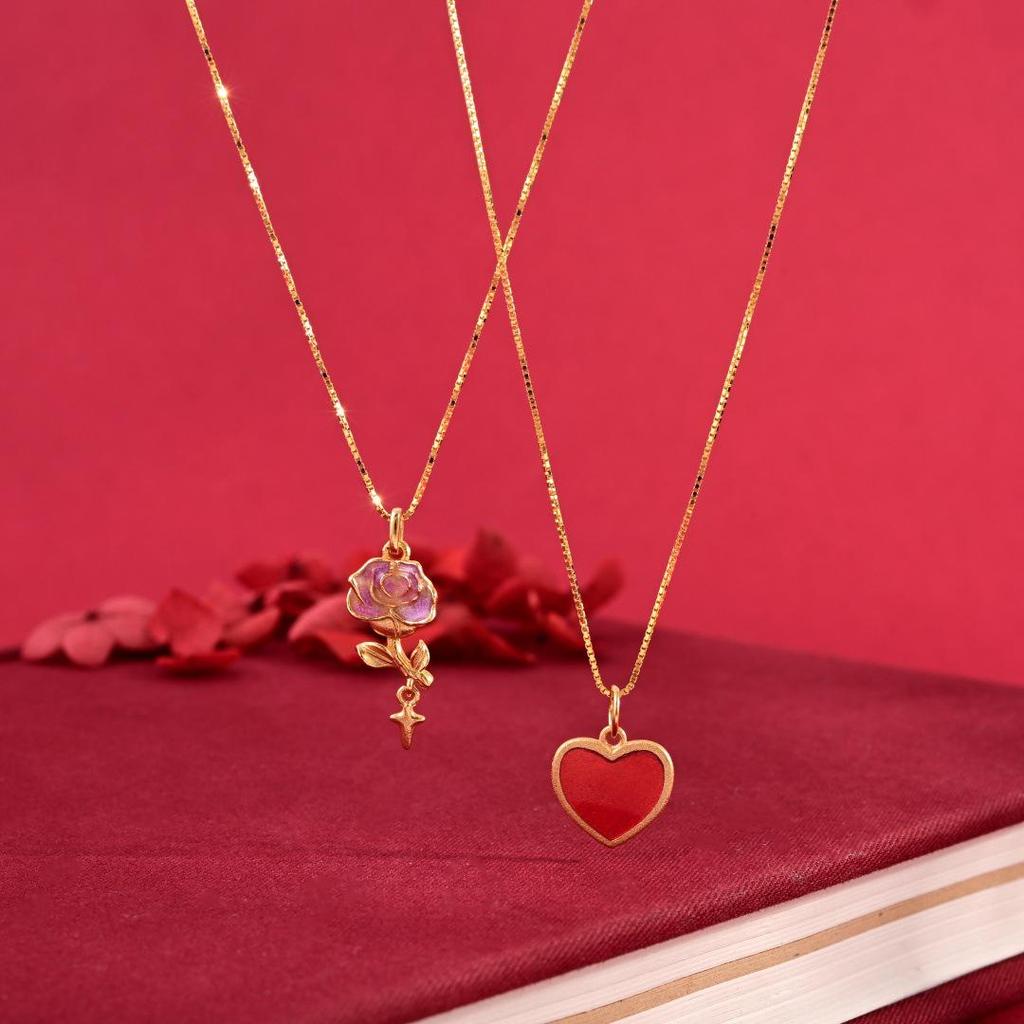 Elegant S925 Sterling Silver Heart Rose Pendant Necklace for Women - Exquisite, Luxurious & Stylish (X105)