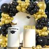 Schwarz Gold Luftballons Girlande Bogen Set Happy Birthday Party Deko Kinder Erwachsene Hochzeit Geburtstagsparty Zubehör Gastgeschenke Jahrestag
