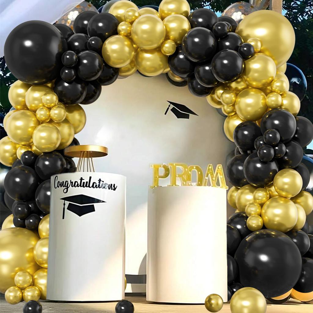 Schwarz Gold Luftballons Girlande Bogen Set Happy Birthday Party Deko Kinder Erwachsene Hochzeit Geburtstagsparty Zubehör Gastgeschenke Jahrestag
