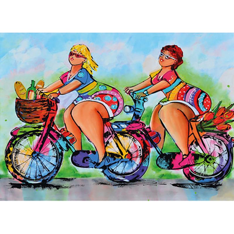 Full Round Diamond 5D DIY Sexy Women Diamond Painting Cartoon Fat Lady Diamond Embroidery Cross Stitch Mosaic Home Decor