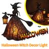 Halloween Gothic Wizard Witch Light Halloween Witch Lamp Spooky Standing Night Light Glowing Witch Lantern for Bedroom Indoor