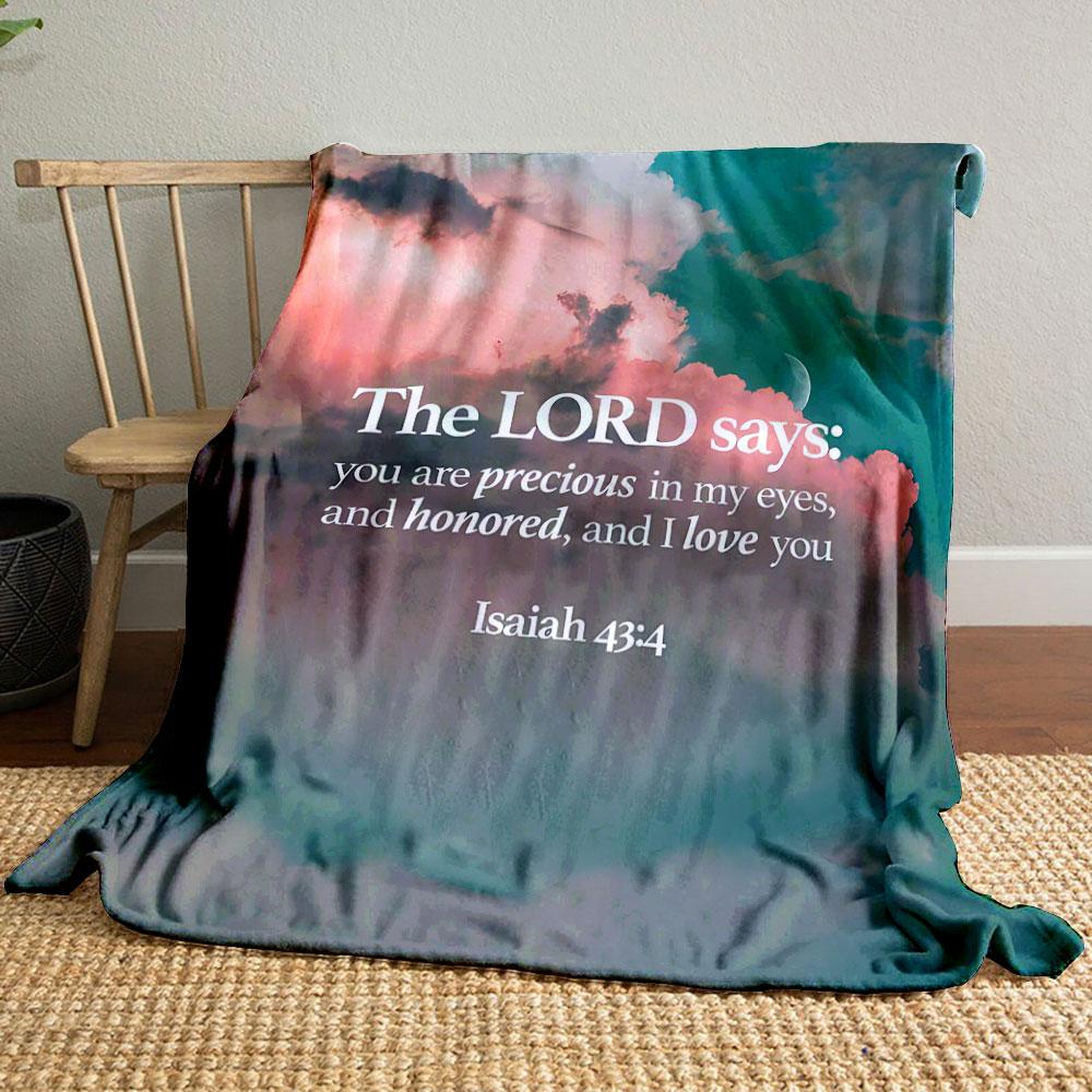 

Isaiah 43:4 Religious Quote Blanket Printed Blanket for Living Room Bed Couch lunch break Soft Cozy Blanket for Friend s festival Gift 80cm x 120cm