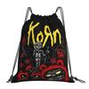 Korn Rock Band Logo Backpacks Portable Drawstring Bags Sports Bag Book Bags for Man Woman School