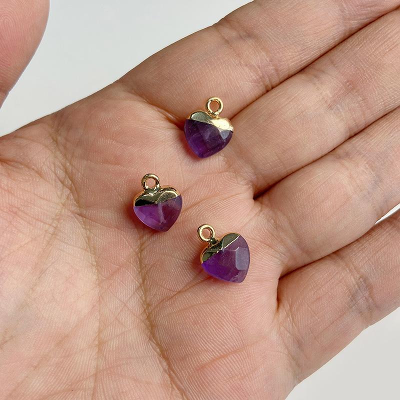 Natural Slice Stone Amethysts Purple Pendant Quartz Crystal Irregular Charm For Handmade Jewelry Making Necklace Earring Diy
