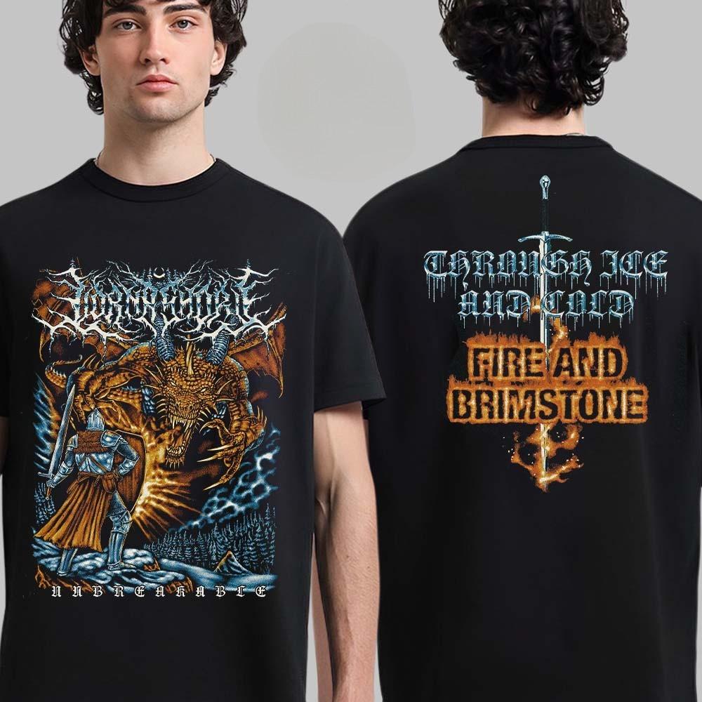 Lorna Shore Fire And Brimstone Knight Versus Dragon Two Sided T-shirt XXXXL