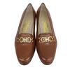 Salvatore Ferragamo Loafers BABS Double Gancini Brown Leather Women 7 33209 Used
