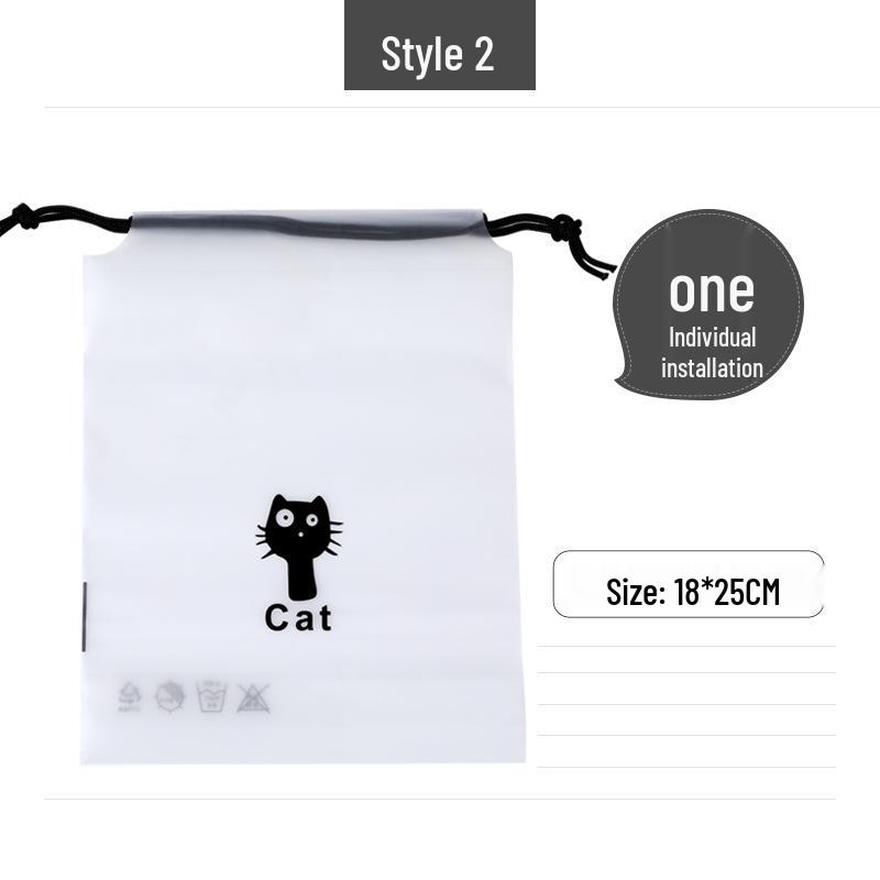 

Прозрачный водонепроницаемый дорожный мешок для обуви из ПЭ с завязками