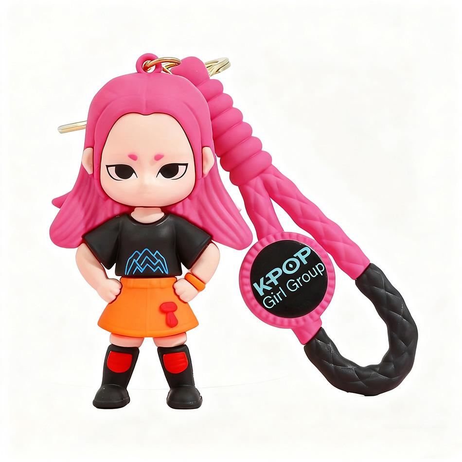 Kpop Devil Hunter Keychain, Tiger Character PVC Figure Keychain, Cute Harajuku Style Key Ring for Kids & Fans ChristmasGift