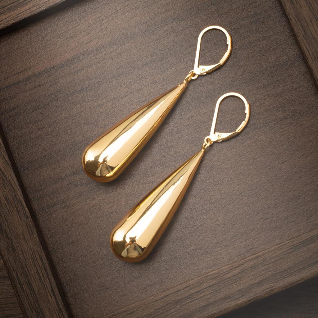 Pair of Long Teardrop Earrings, Women's Stainless Steel Jewelry, Accessories for Daily Wear Party Accessories, Minimalist Jewelry, Elegant Earrings