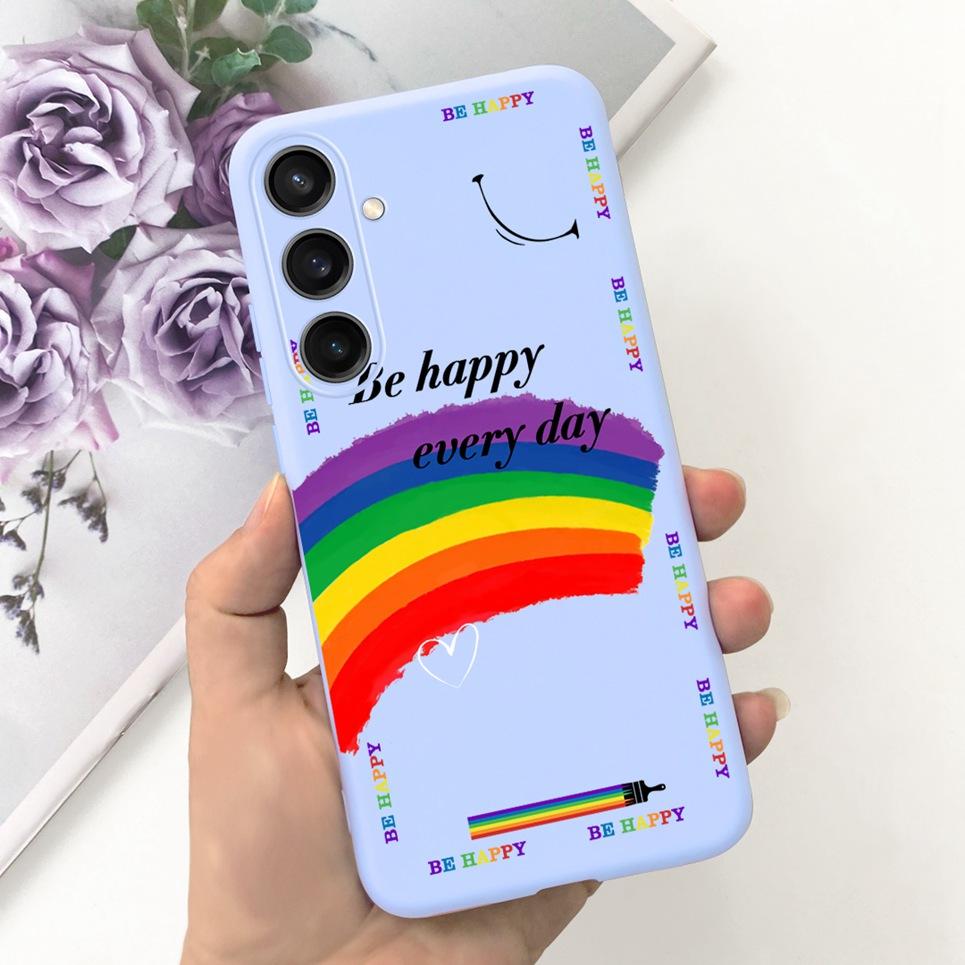 For Funda Cover Samsung A35 5G Case SM-A356E Couple Love Heart Flower Cat Painting Back Shell For Samsung Galaxy A35 5G Etui
