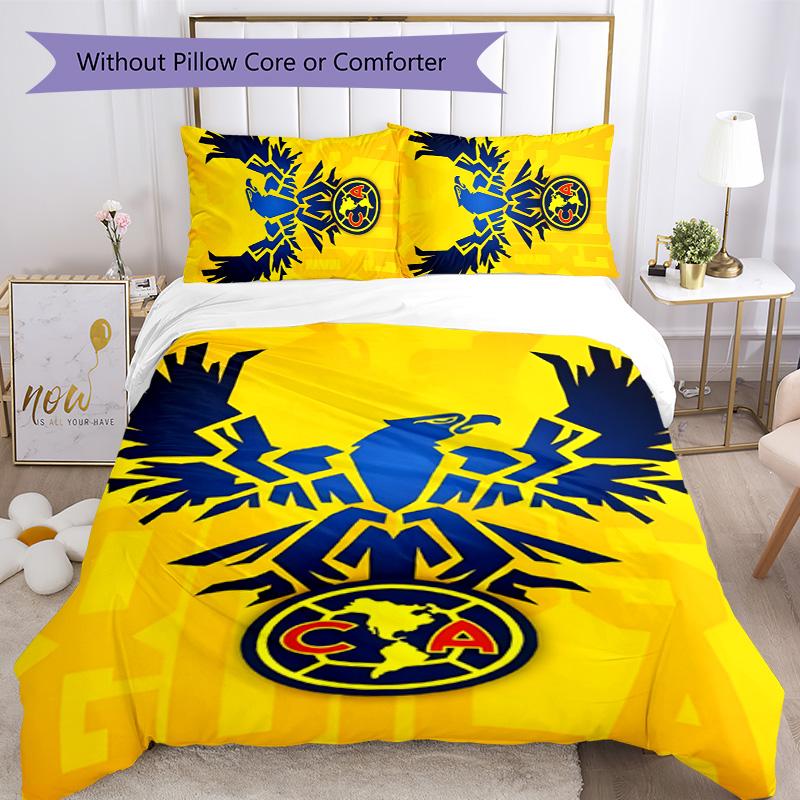 Club América 3pcs Bedding Set Duvet Cover Closure Includes 1 Duvet Cover & 2 Pillowcases for All Seasons Bedroom Home Dorm Decor
