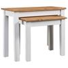 VidaXL Nesting Tables 2pcs White Solid Pine Wood Panama Assortment