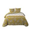Parure de lit - EDEN - Marjolaine - 240 x 260 cm - 100% coton - motif feuilles ocre