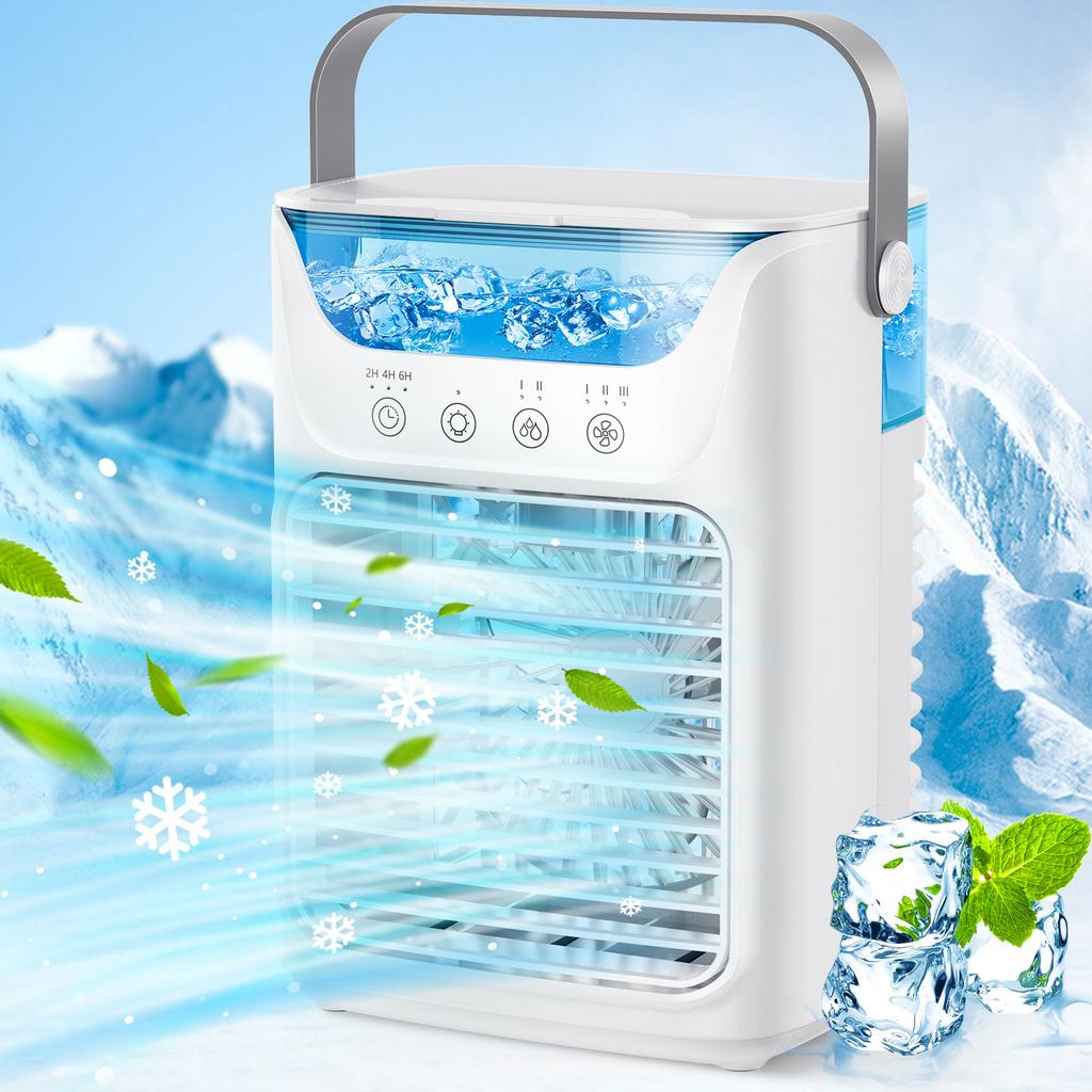 Portable Mini Desktop Air Conditioner Fan with Timer Small Room Spray Water AC for Cooling Air Conditioning for Room