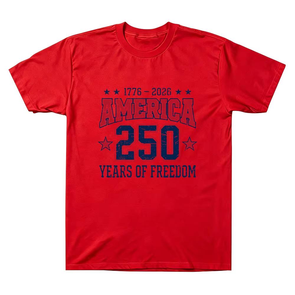 Freedom 250 T-shirt 2026-250 Years of Freedom Retro Graphic Print T Shirts Women Men High Quality Oversized Tshirt