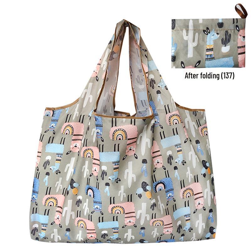 Foldable Tote Bag for Groceries - Large Capacity, Southeast Asian Print