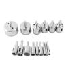 15Pcs Diamond Hole Saw Drill Bit Kit Robust Iron Plated Diamond Drill Bit Set for Glass Ceramic 6‑50mm