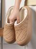 The New Style of Men's Cotton Slippers Can Be Worn Indoors and Outside At Home, Driving Autumn and Winter Plush Cotton Mop Toe Non-slip Heel