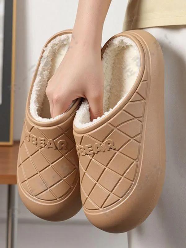 The New Style of Men's Cotton Slippers Can Be Worn Indoors and Outside At Home, Driving Autumn and Winter Plush Cotton Mop Toe Non-slip Heel