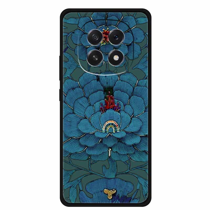 For Oppo A5 5G Phone Case 3D Relief Emboss Flowers Back Cover Black TPU Silicone Soft Case For Oppo A 5 PKQ110 Cases 6.7" Fundas