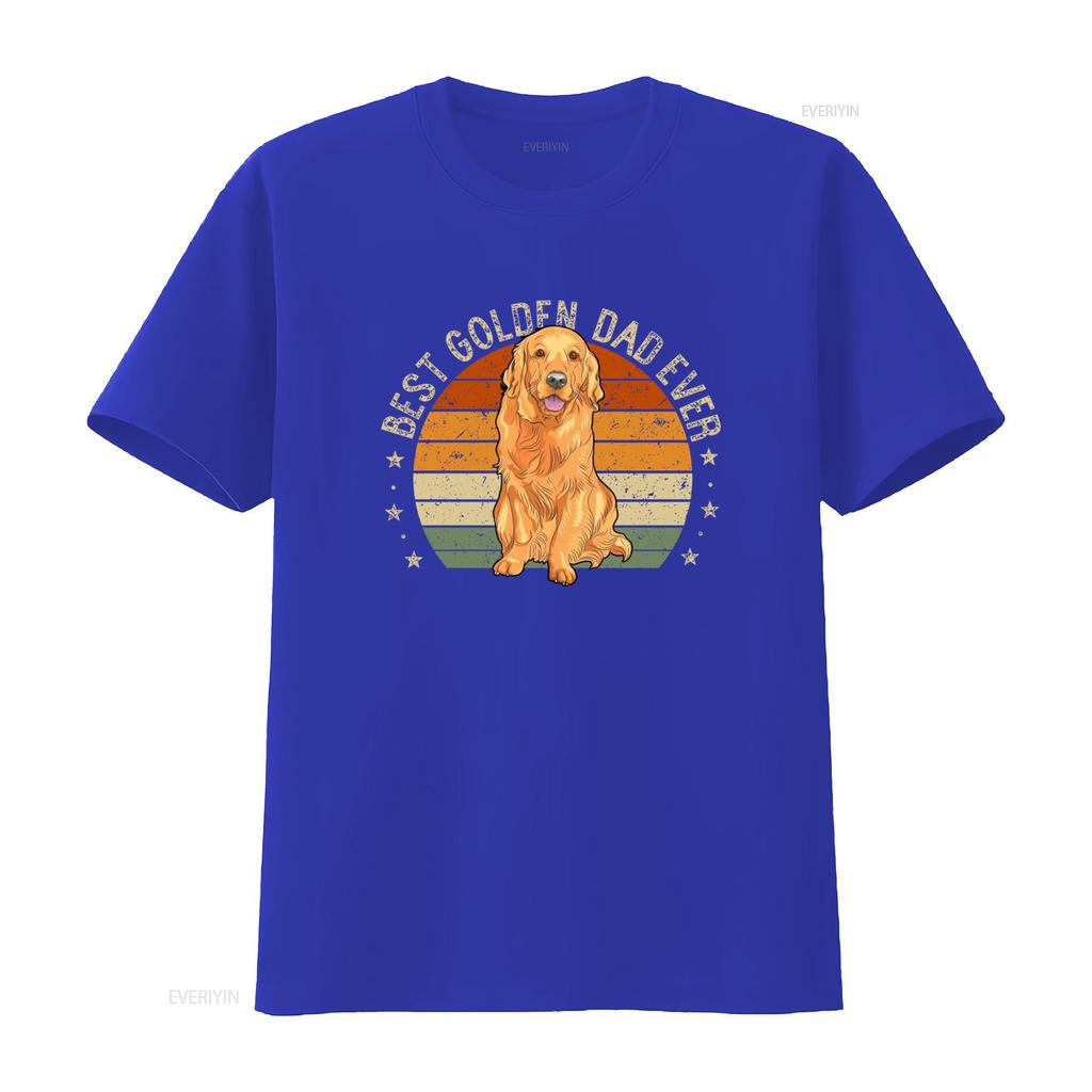 Mens Best Golden Dad Ever Retro Retriever Dog Daddy T Shirt vintage Washed Casual Stylish Unisex Soft homme Versatile