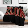 Elon College Font Curved Throw Blanket Warm Accent Blanket for Living Room Decoration