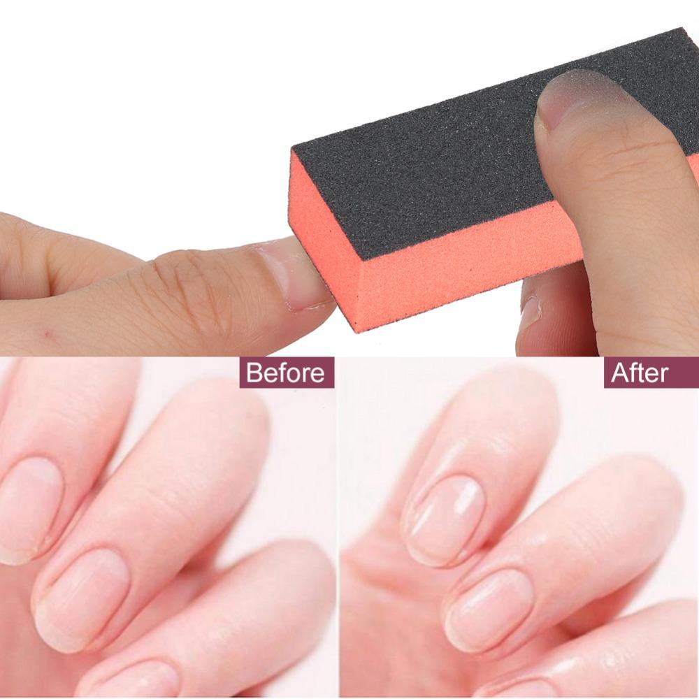 10pcs Flexible Nail File Durable Polishing Sponge Surface Smoothing Nail Buffer  Home Manicure Use