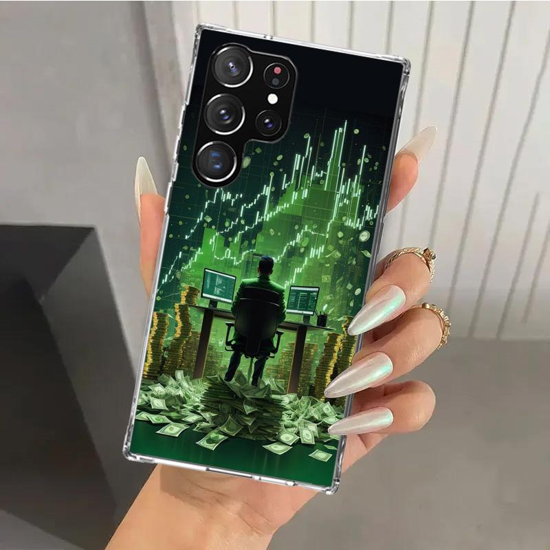 Trade Investment Forex Stock Market Phone Case for Samsung Galaxy S26 S24 S23 Ultra S25 Edge S22 S21 Plus S20 FE + Soft Print Sh