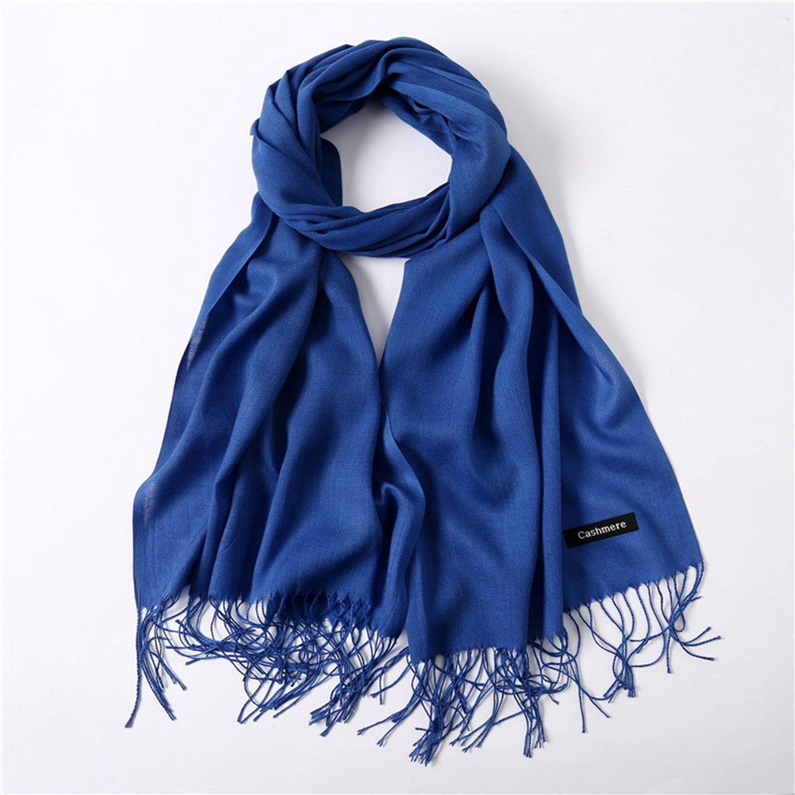 

New Solid-color Faux Cashmere Scarf For Winter, Mid-length And Warm, Paired With A Sweet And Fashionable Fringed Scarf From Japan And South . One Size