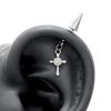 Clou d'oreille en forme de croix Zircon brillant Boucle d'oreille à clou tendance Pour femmes Accessoires de Piercing Corporel